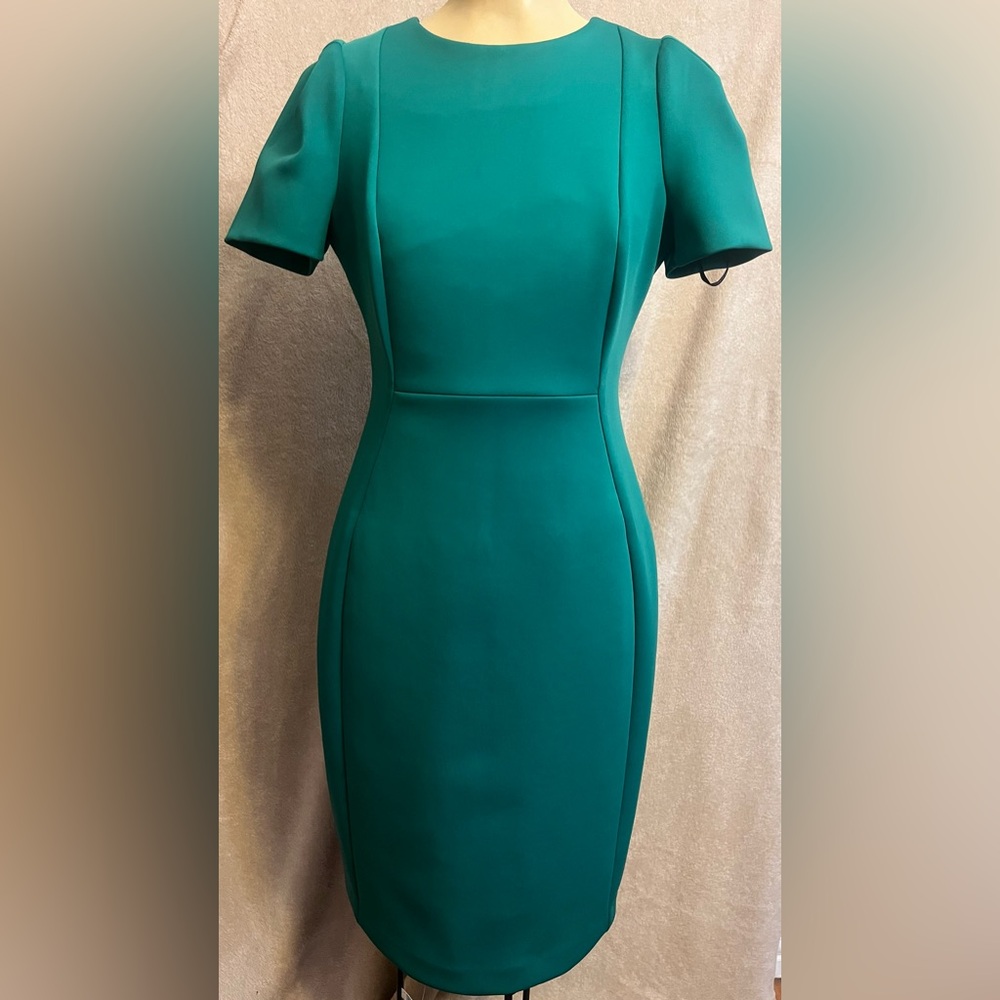 Calvin Klein Green Sheath Midi Dress for Cocktail